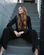 Load image into Gallery viewer, SET CROPPED BLAZER AND WIDE LEG PANTS SET
