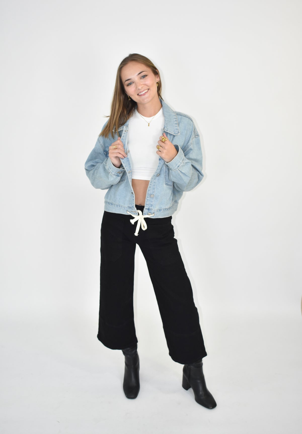 Riley drawstring denim jacket