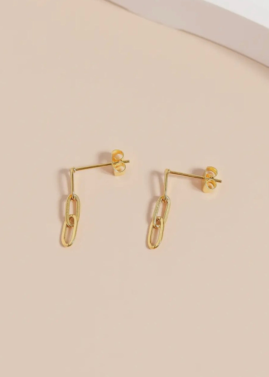 Stainless steel paperclip earrings