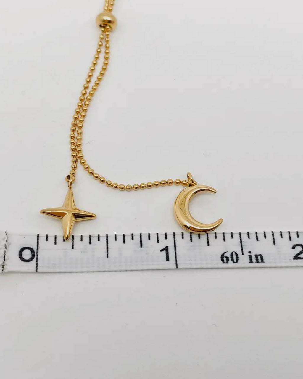 Star Moon Charm 18K Gold Plated
Necklace