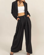 Load image into Gallery viewer, SET CROPPED BLAZER AND WIDE LEG PANTS SET
