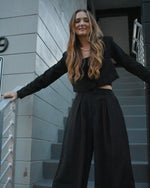 Load image into Gallery viewer, SET CROPPED BLAZER AND WIDE LEG PANTS SET
