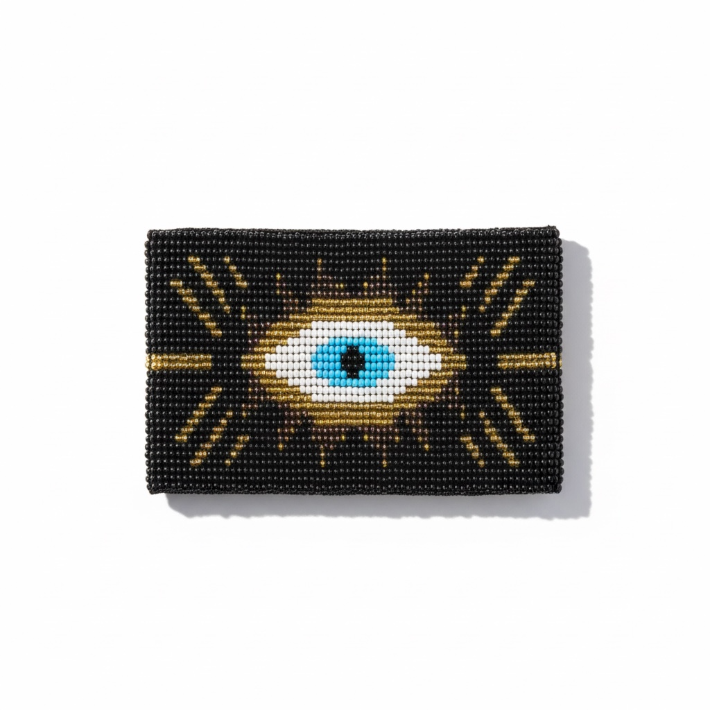 Evil Eye Beaded Zip Pouch