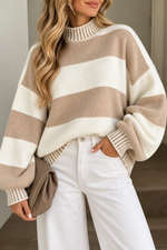 Load image into Gallery viewer, Cozy Stripe Oversized Sweater
