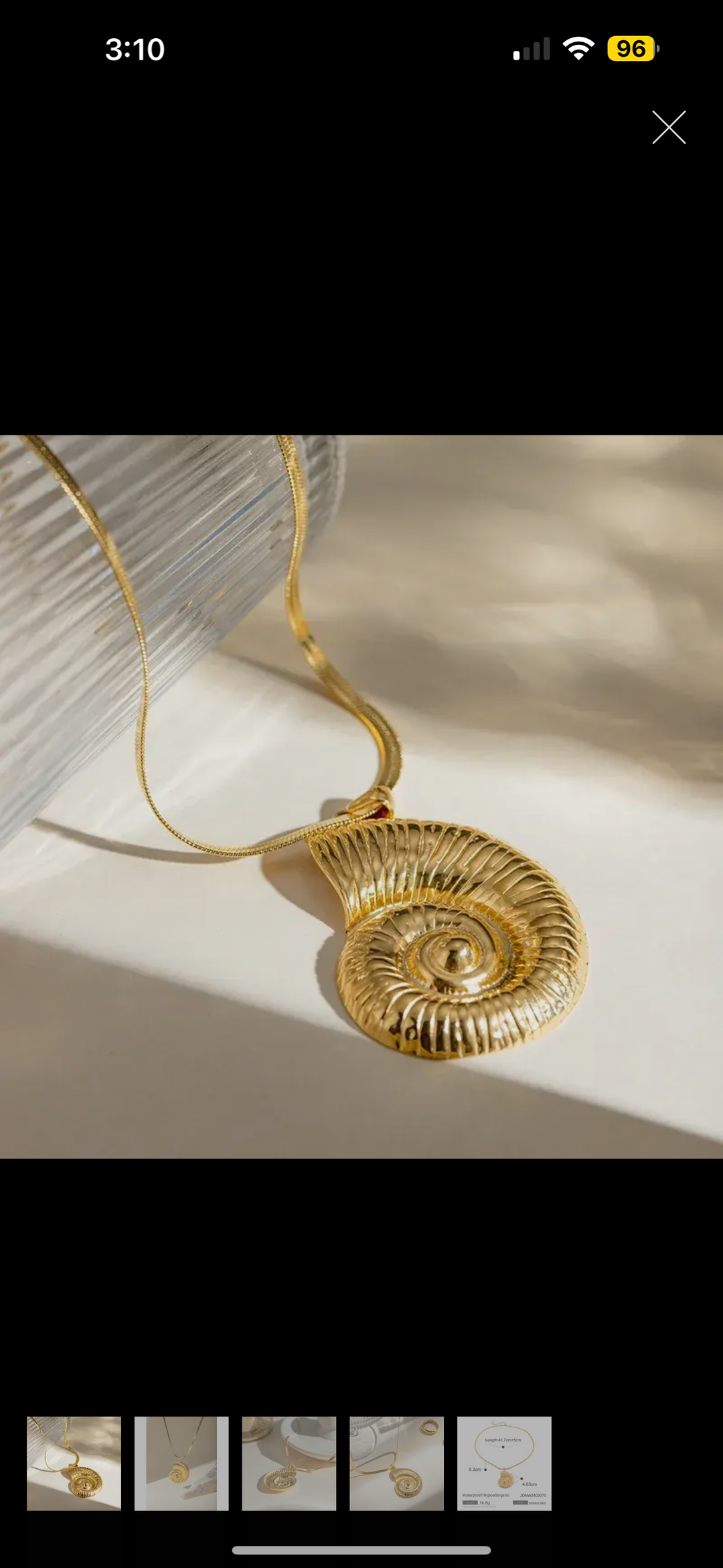 Beach Necklace Conch 18K Gold Plated Shell Ocean Jewelry