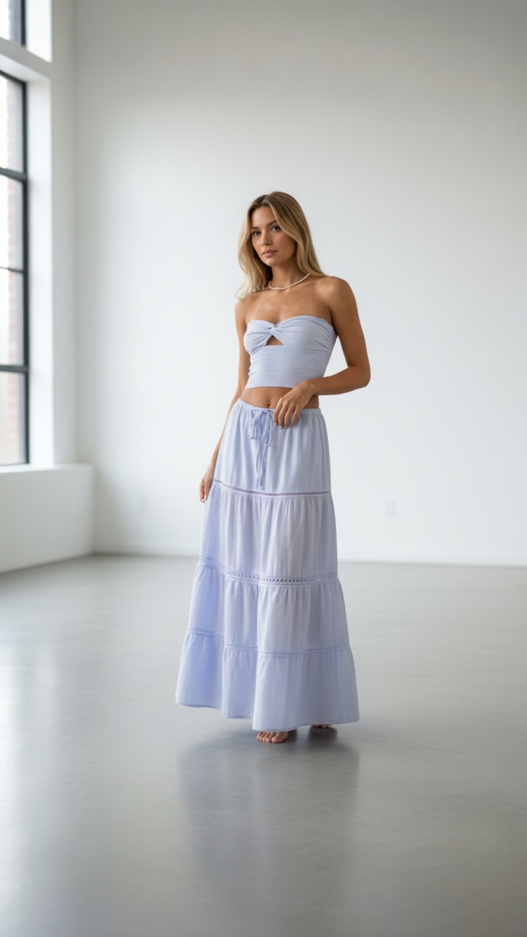 Tiered maxi skirt