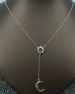 Load image into Gallery viewer, Sun Moon Lariat Necklace
