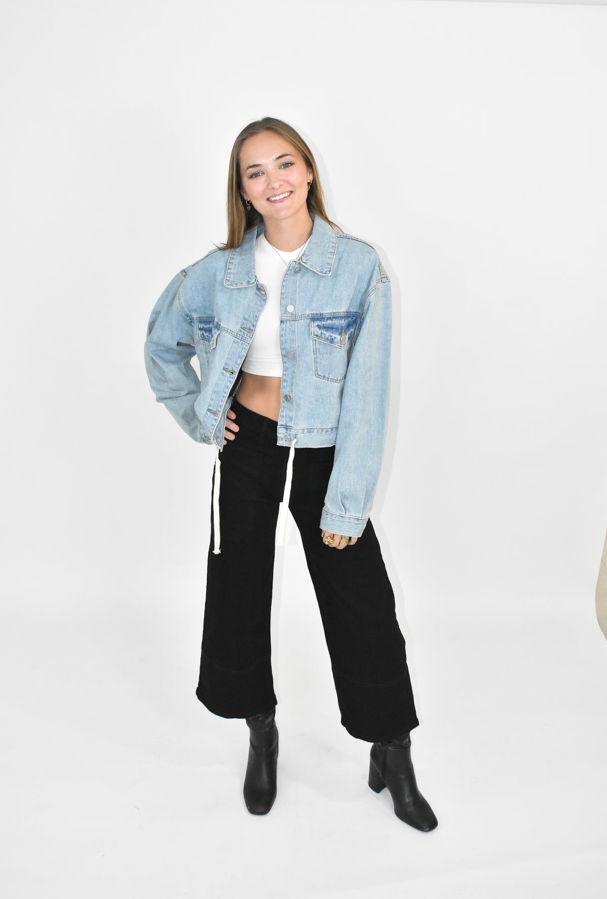 Riley drawstring denim jacket