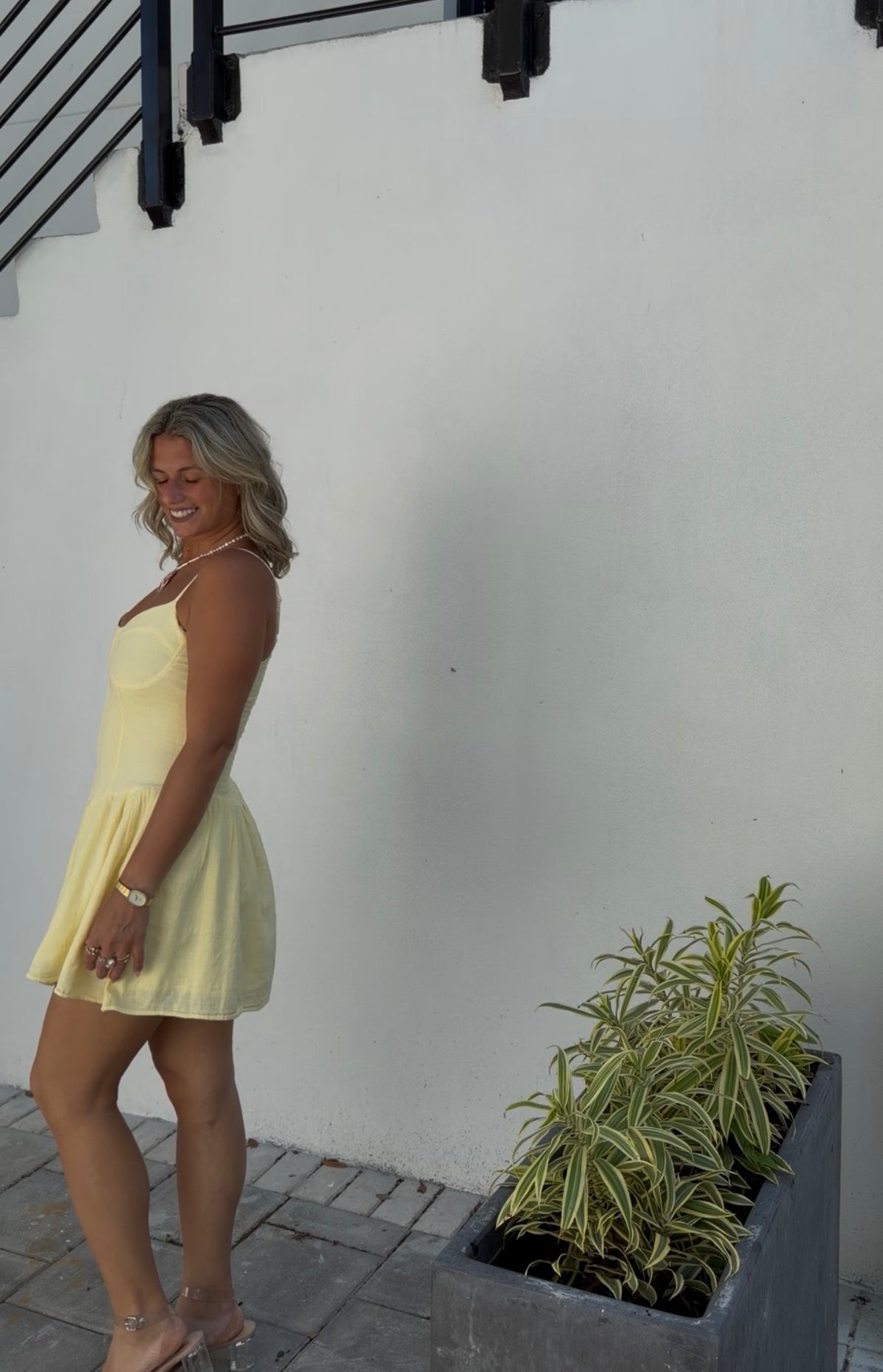 Spring garden mini dress