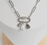 Load image into Gallery viewer, Charm Link Pearl Necklace
