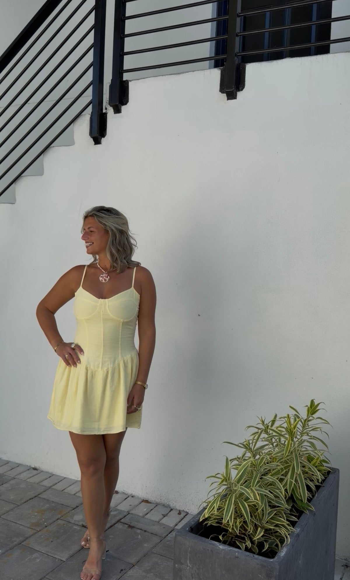 Spring garden mini dress