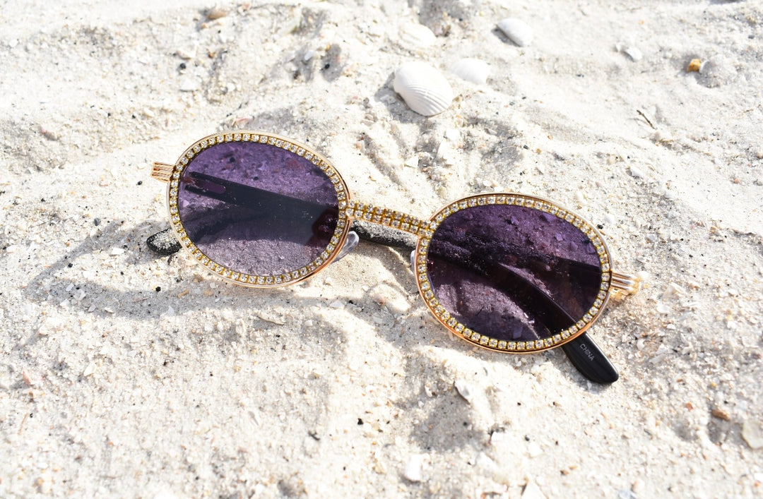 Rhinestone Round Sunglasses