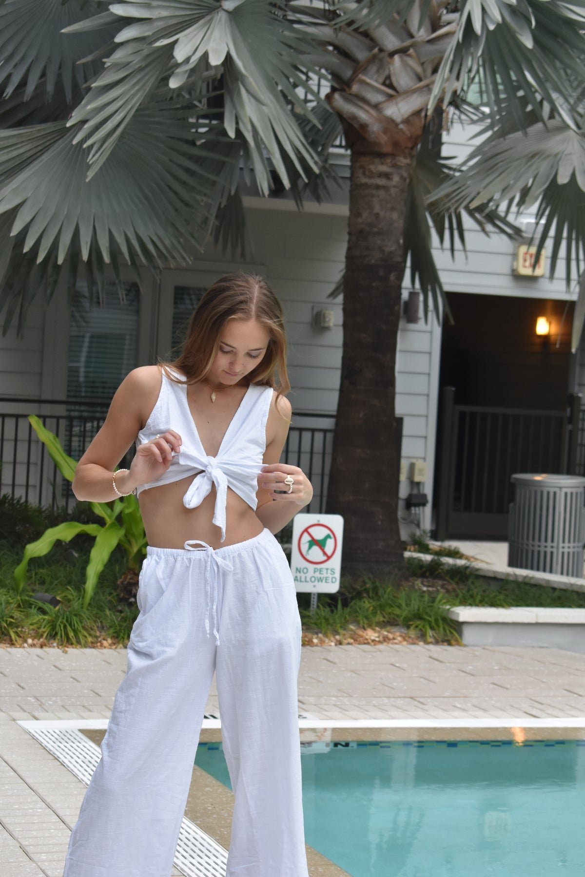 The sunset breeze tie front top