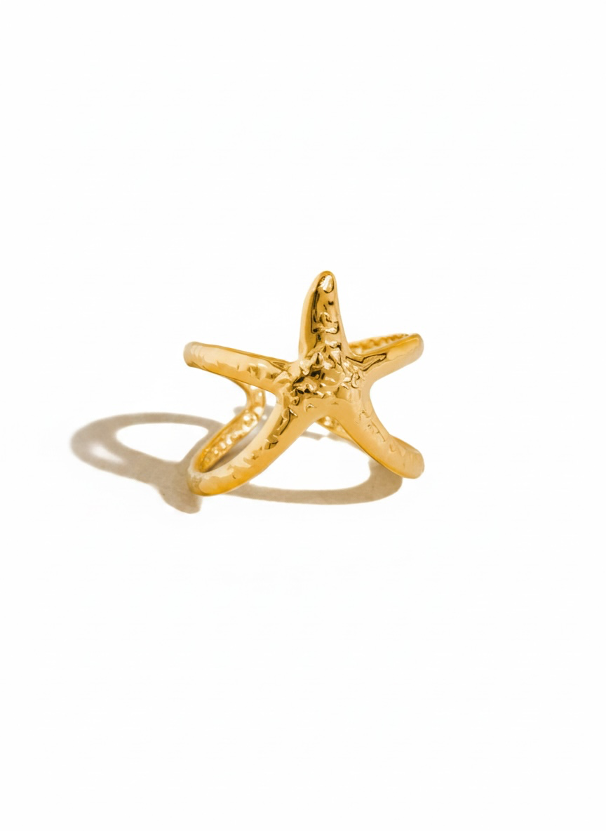 Golden Starfish Ring