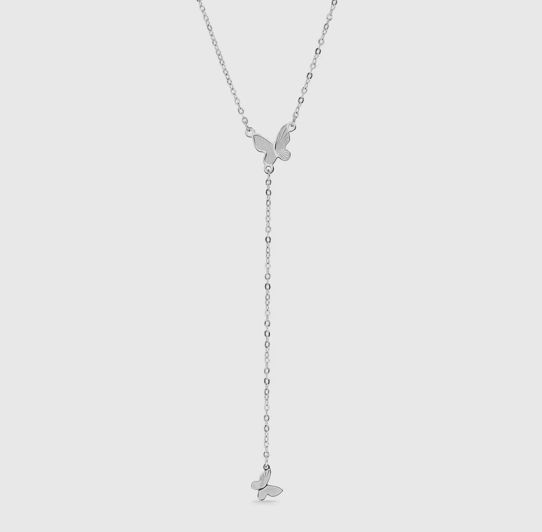 18K Gold Pvd Stainless Steel Butterfly
Lariat Necklace
