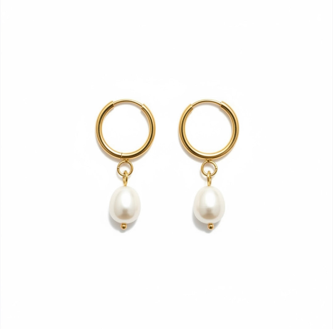 Coastal Pearl Hoops