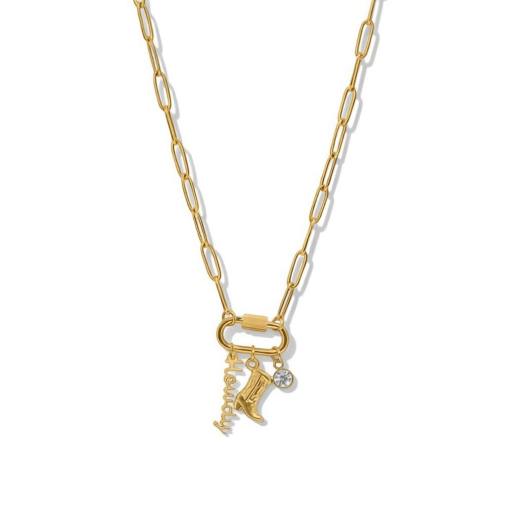 Yeehaw charm necklace
