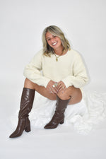 Load image into Gallery viewer, Noelle Fuzzy Cropped Sweater
