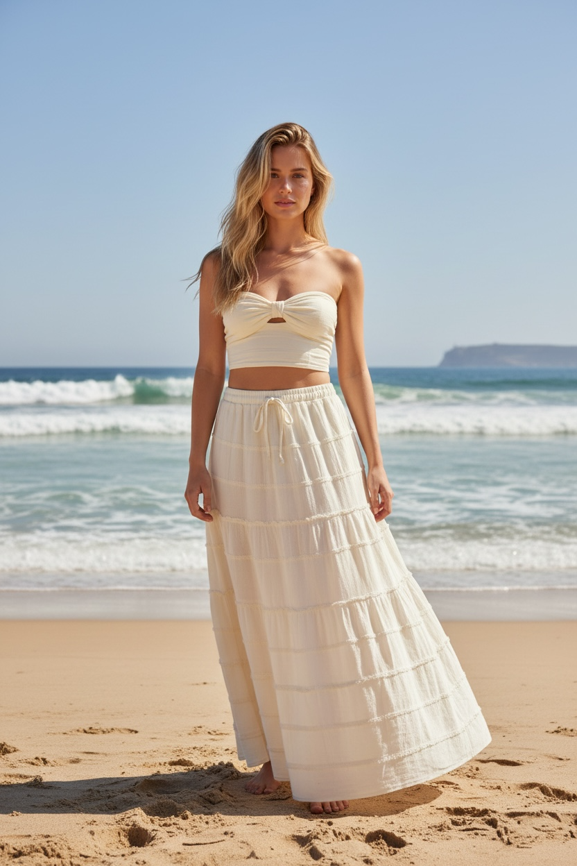 Tiered maxi skirt