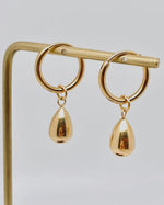 Load image into Gallery viewer, Teardrop 18k Gold Plated Stainless Steel Huggie Earrings
