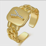 Load image into Gallery viewer, 26 Letters Opening Adjustable
Golden Ring

