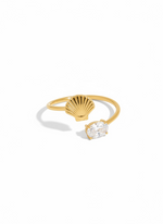 Load image into Gallery viewer, Golden Shell Spark Ring
