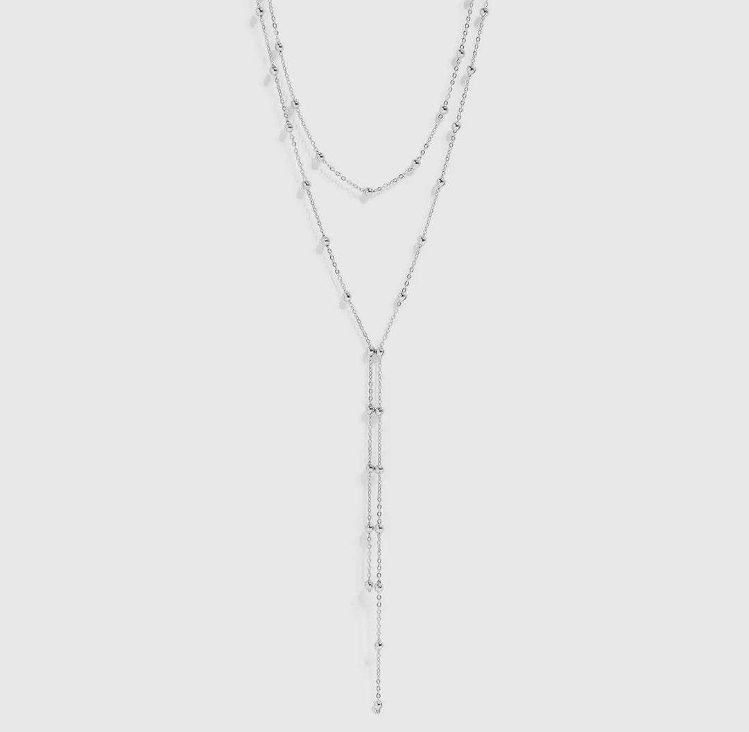 18K Gold Pvd Stainless Steel Satellite
Layered Lariat Necklace