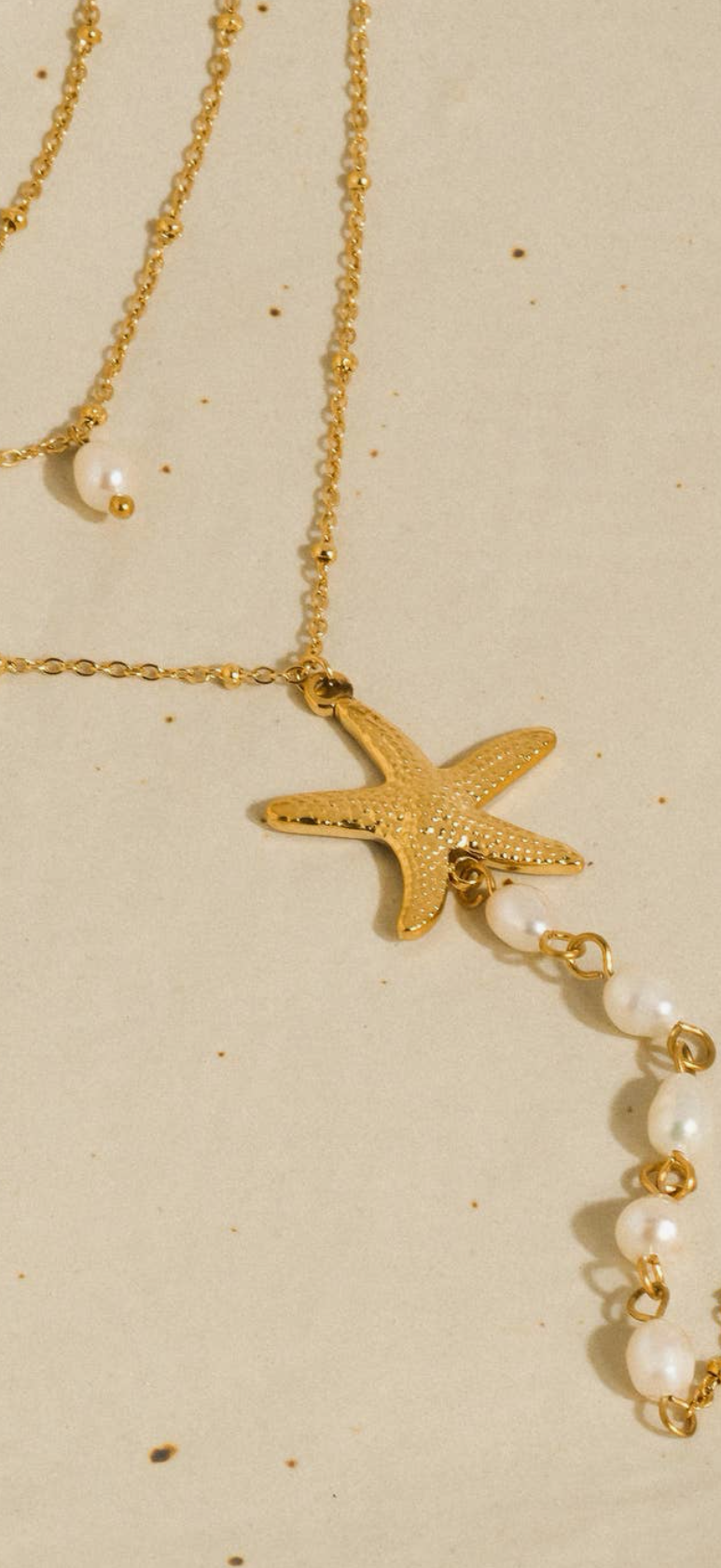 Coastal Pearl Starfish Necklace