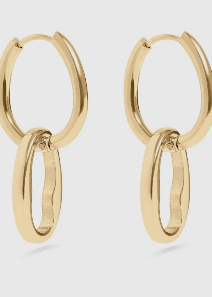 Interlocked Oval Pendant Earrings