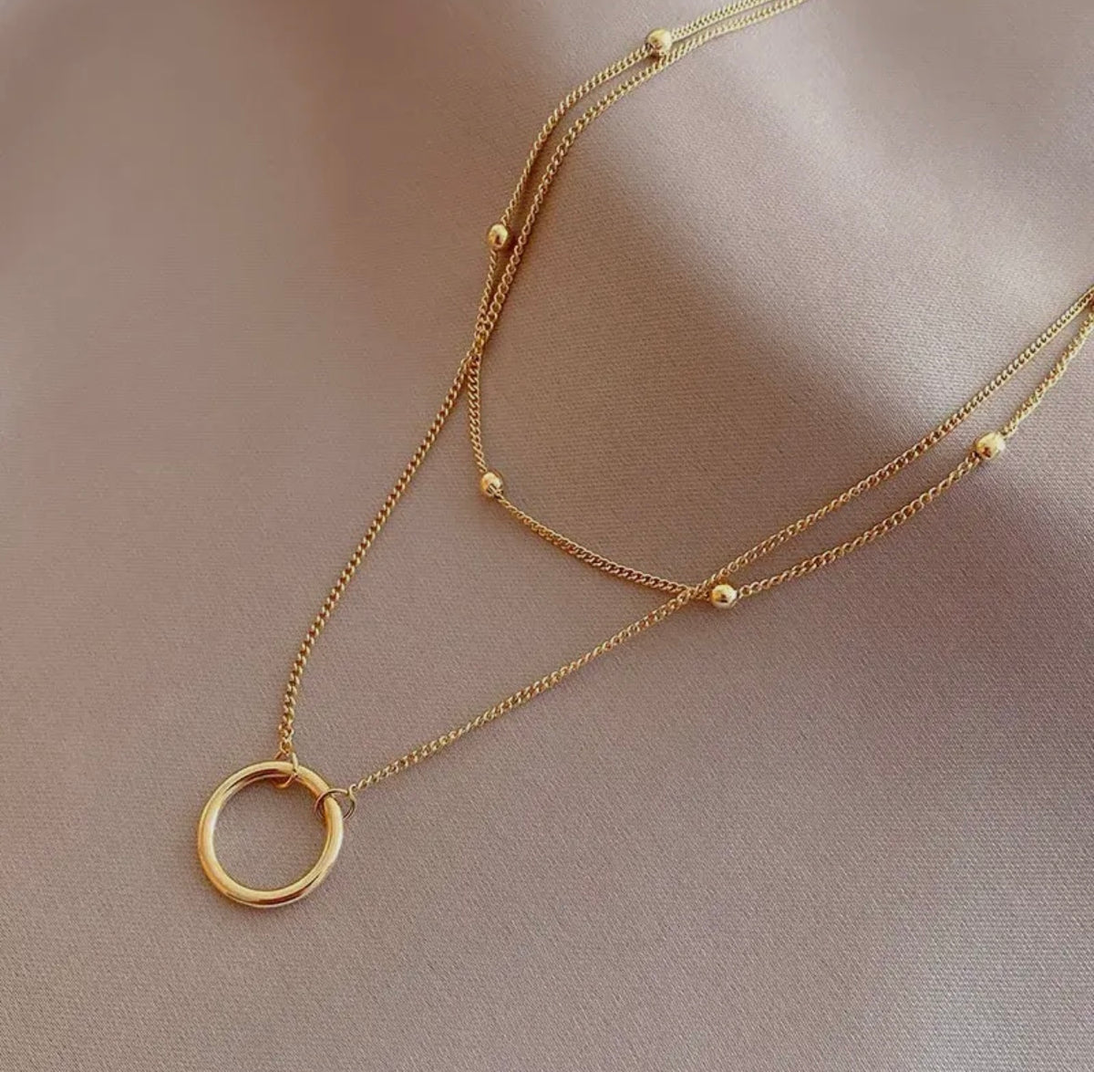 Simple gold necklace layered
stainless steel