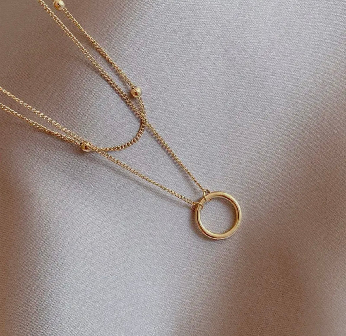 Simple gold necklace layered
stainless steel