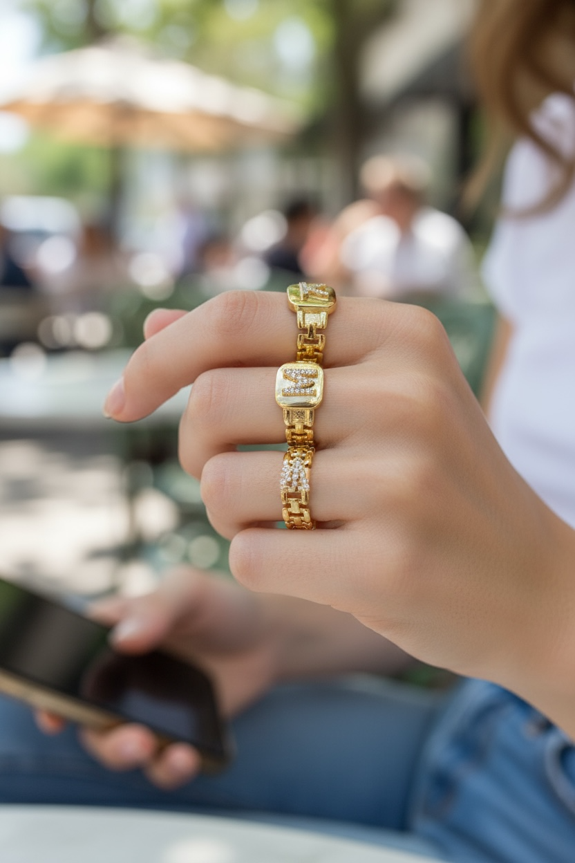 26 Letters Opening Adjustable
Golden Ring