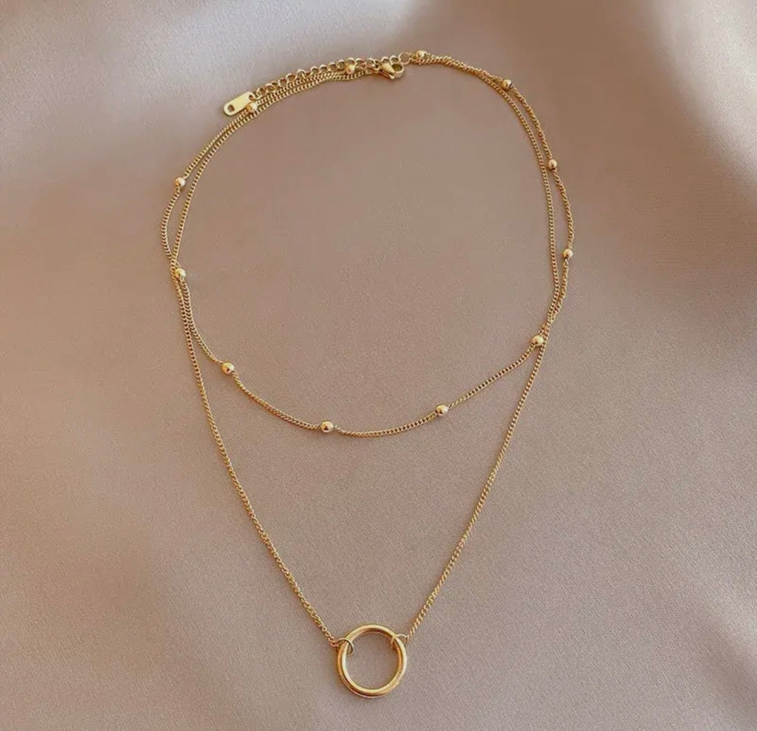 Simple Gold Necklace Layered
Stainless Steel