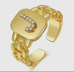 Load image into Gallery viewer, 26 Letters Opening Adjustable
Golden Ring
