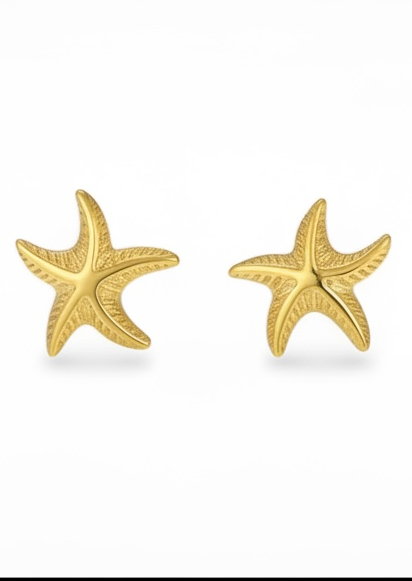 Golden Starfish Studs