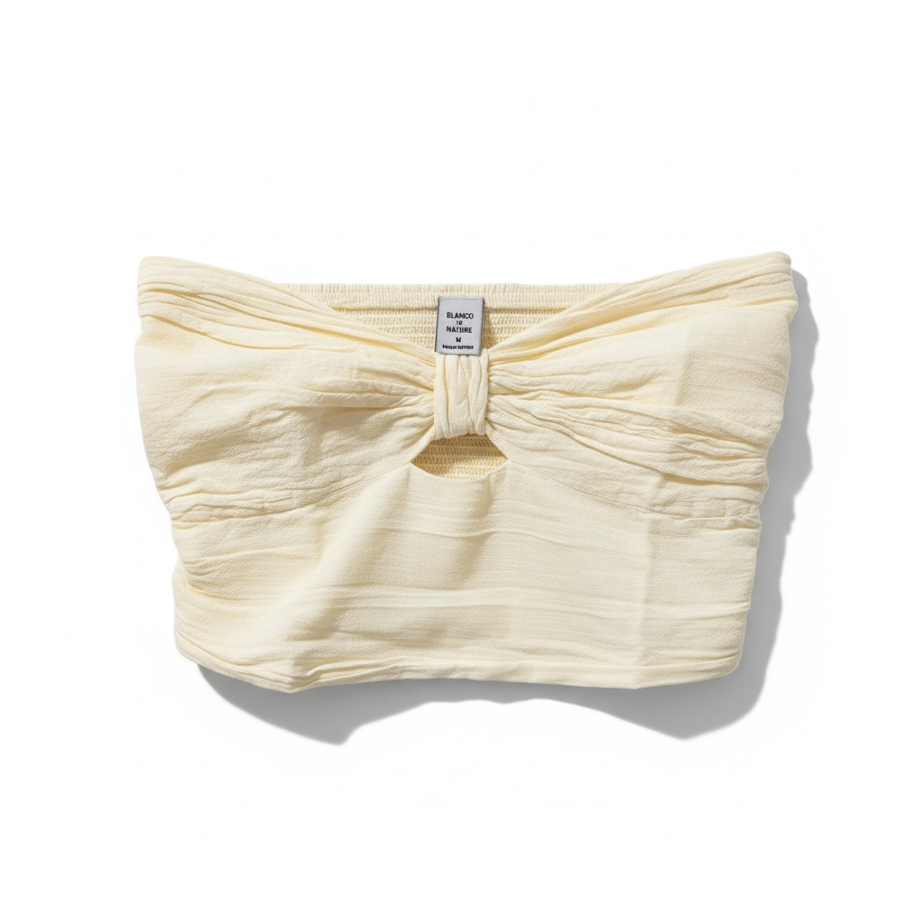 Bow smocked tube top