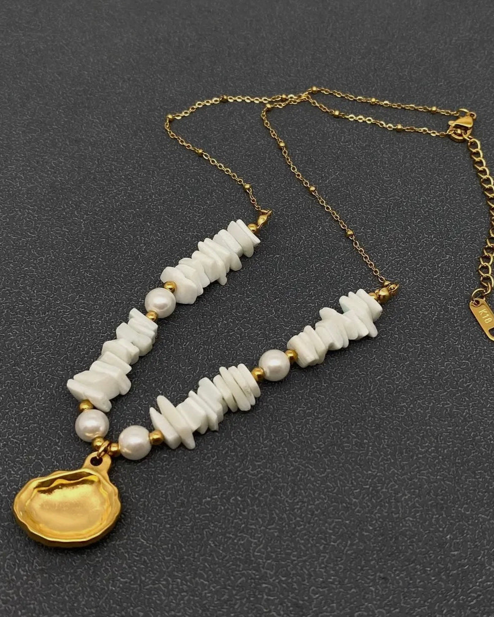 Shell charm necklace summer jewelry