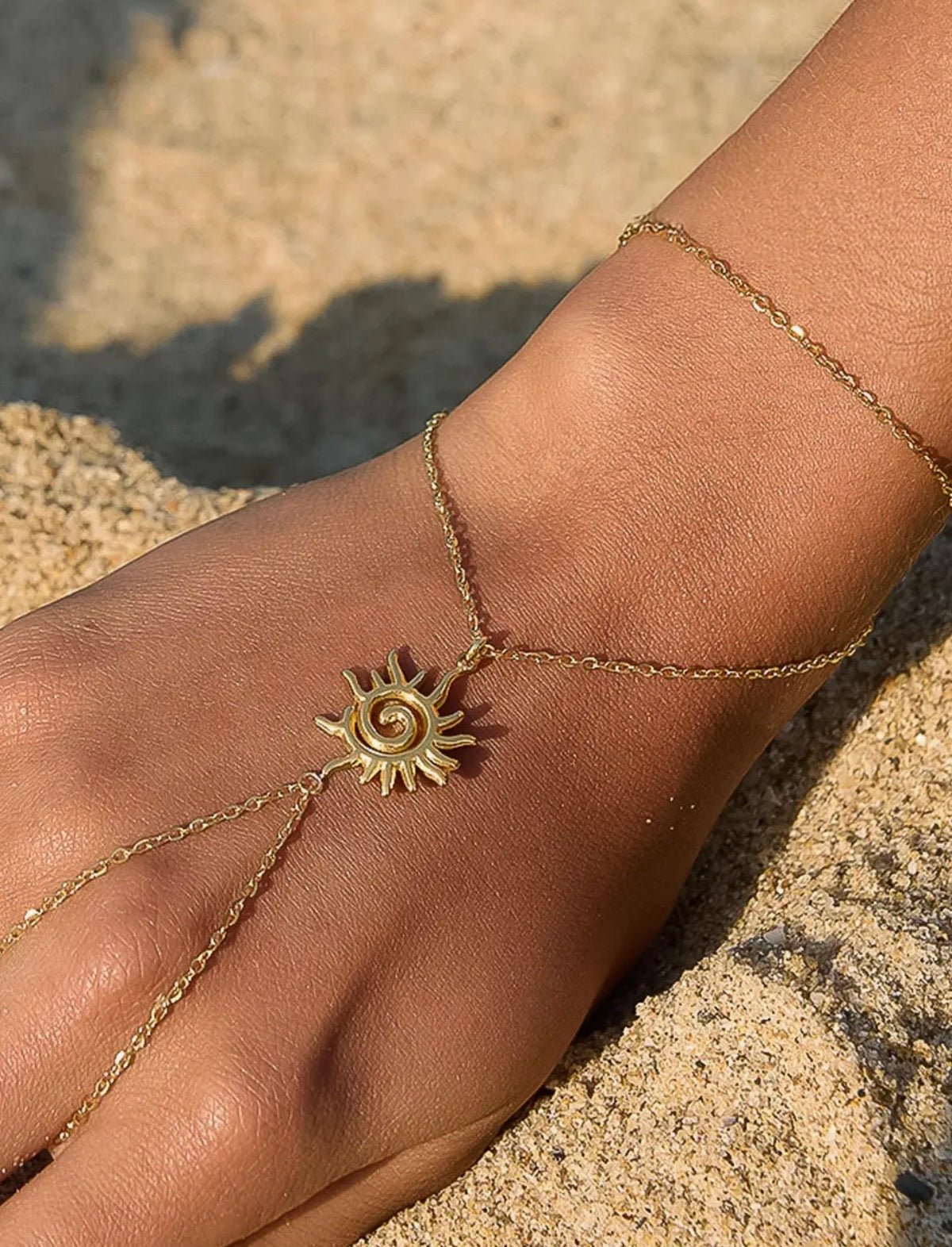 Golden sun hand chain