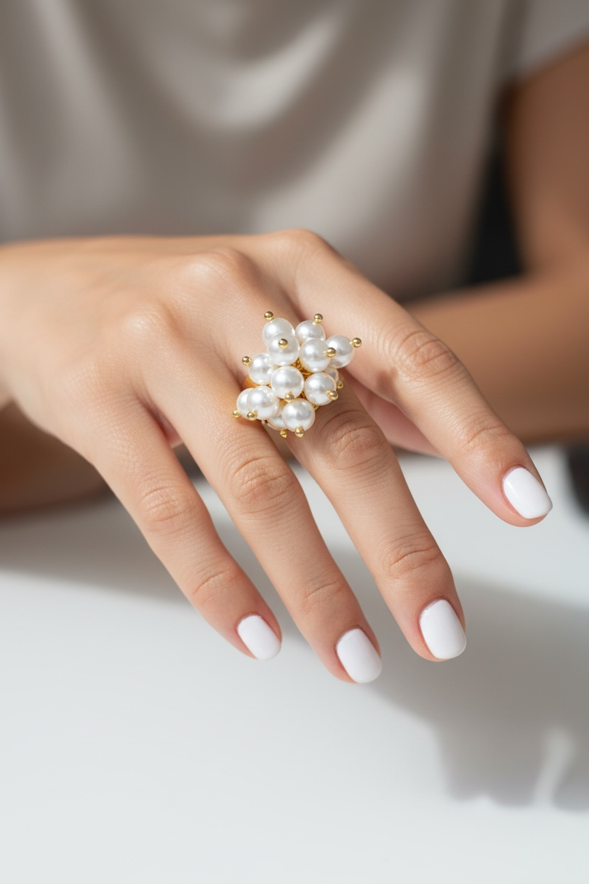 The pearl bloom ring
