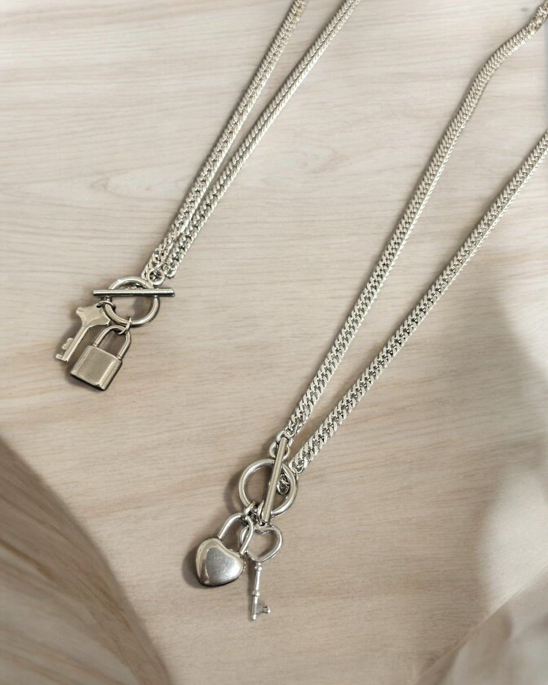 Lock and key necklace