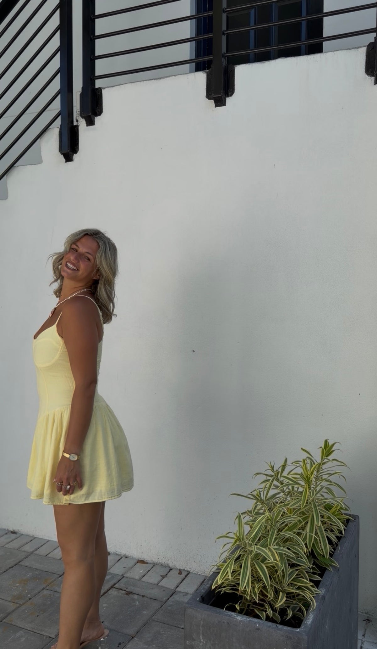 Spring garden mini dress