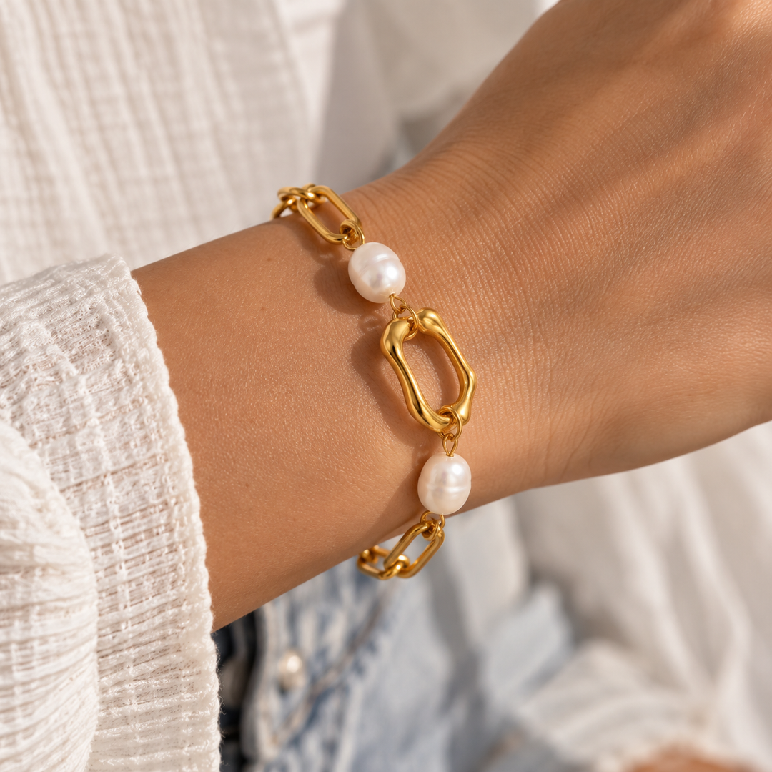 Sienna Pearl Link Bracelet