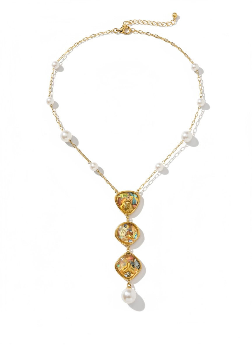 Ocean pearl charm necklace