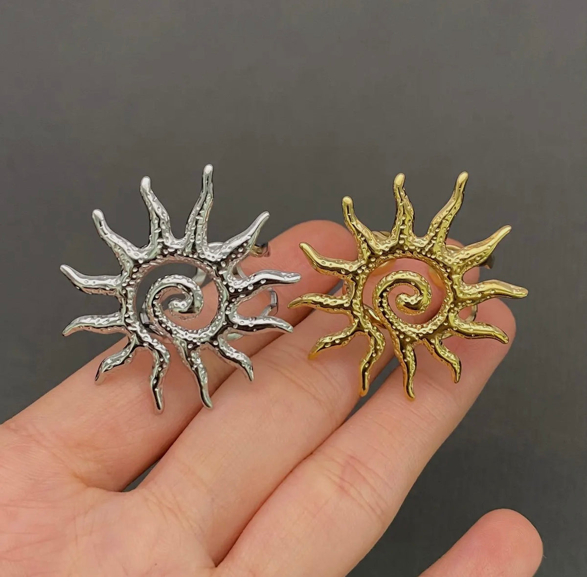 Sun spiral ring