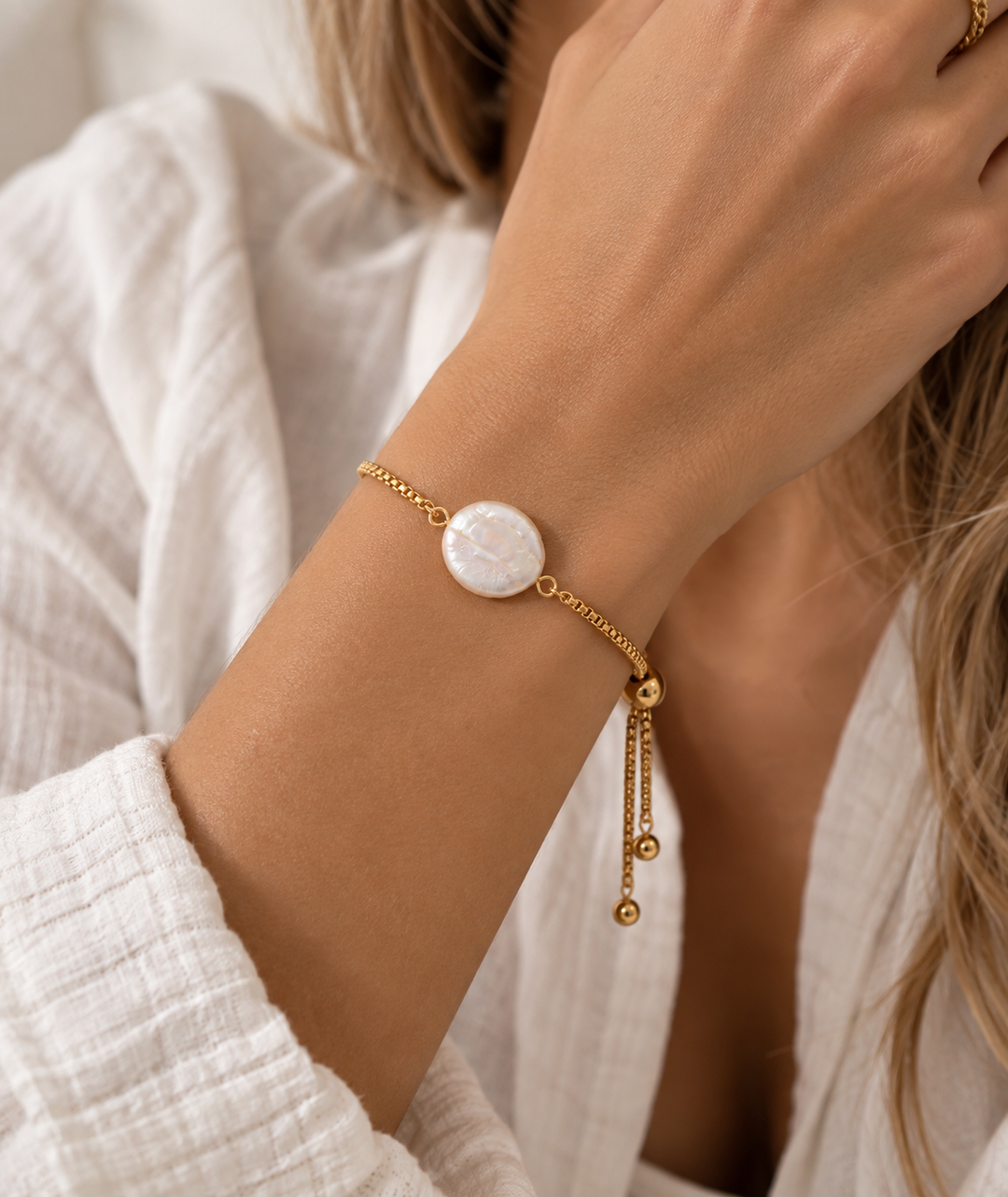 Luna Pearl Adjustable Bracelet