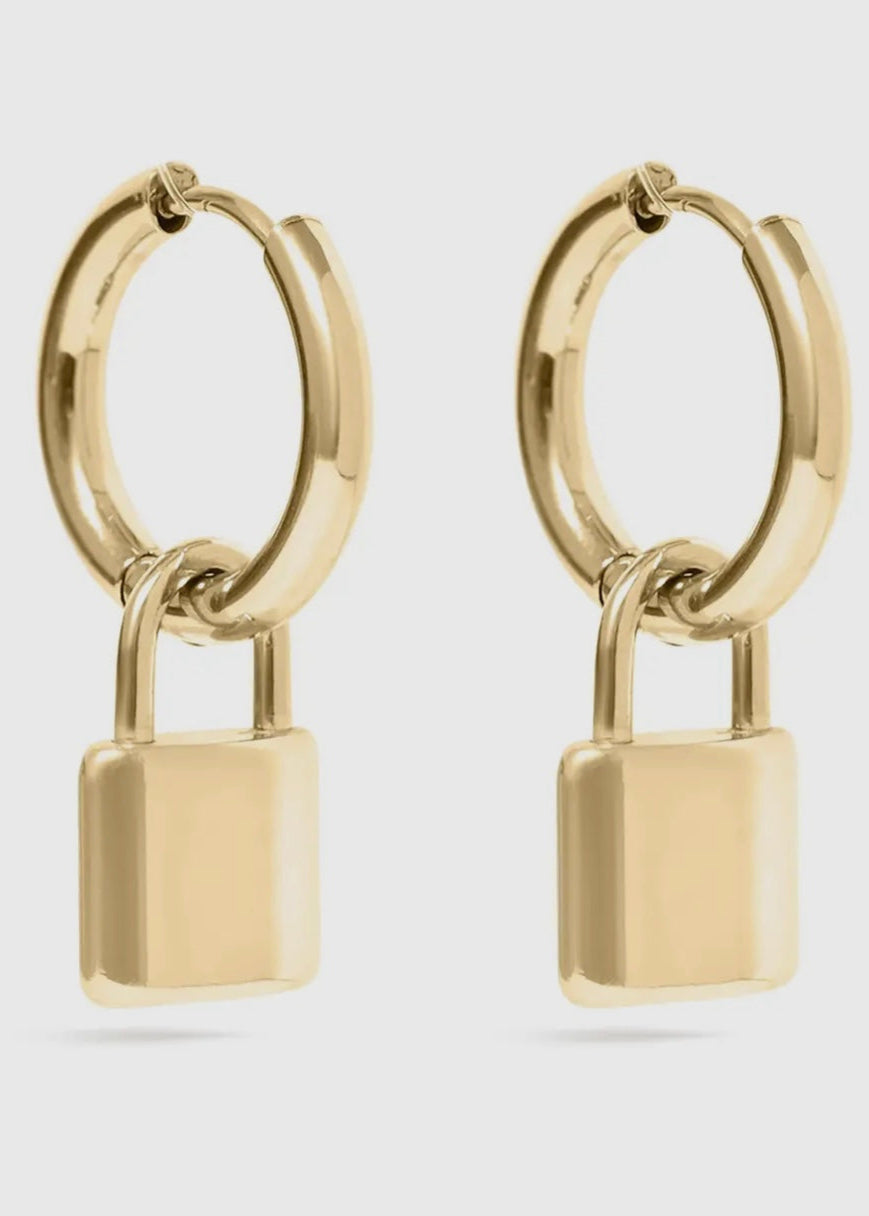 Pendant Hoop lock Earrings