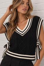 Load image into Gallery viewer, Sloane Side-Tie Cable Knit Sweater Vest
