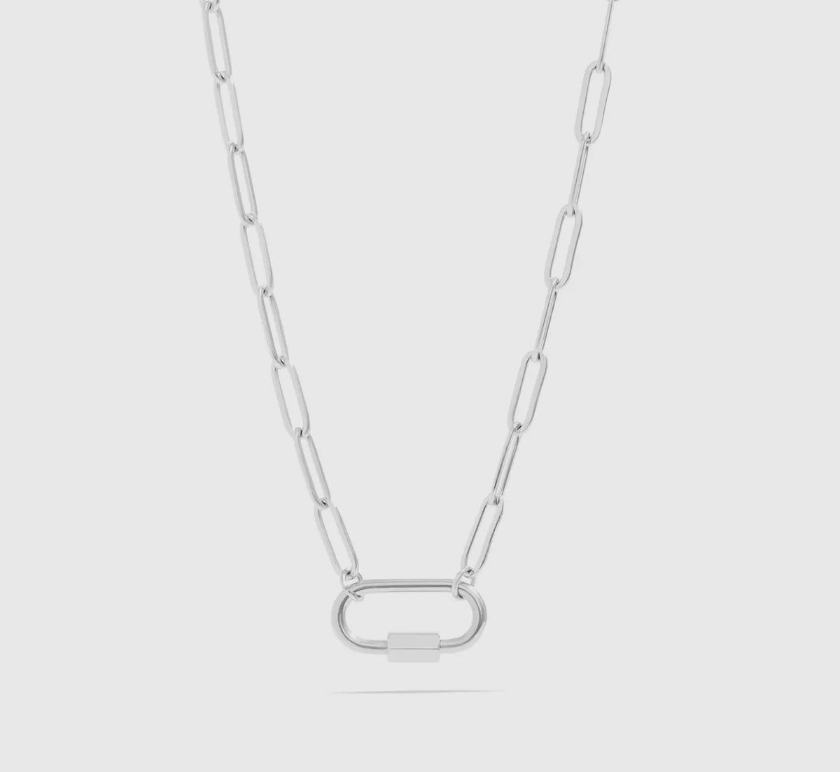 18k gold pvd paperclip carabiner necklace