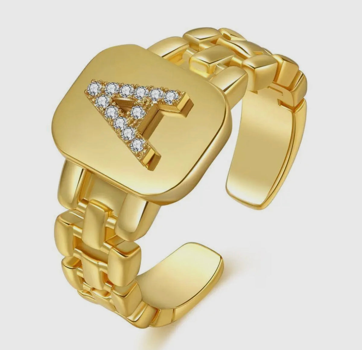 26 letters opening adjustable
golden ring