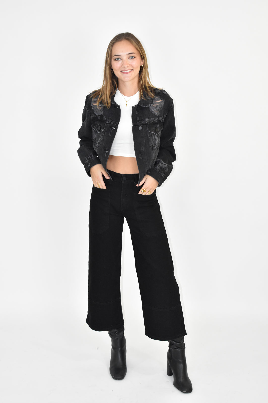 Harper Distressed Denim Jacket